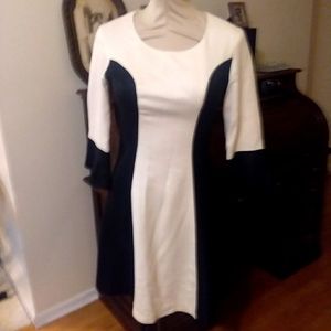 Black and white midi dress